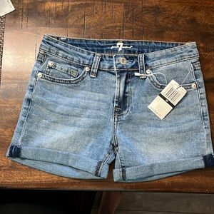 Brand new with tags 7 for all mankind denim shorts.